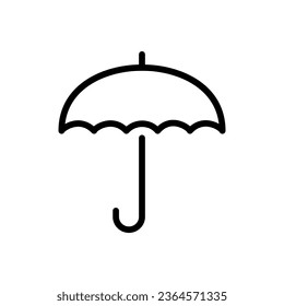 Umbrella icon. Dryness marking on packaging. Linear style sign for mobile concept and web design. Rain protection simple line vector icon. Vector illustration in doodle style