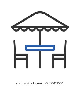 Umbrella icon duocolor blue grey summer beach illustration vector element and symbol perfect.