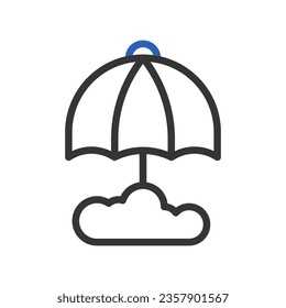 Umbrella icon duocolor blue grey summer beach illustration vector element and symbol perfect.