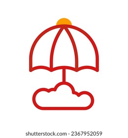 Umbrella icon duotone yellow red summer beach illustration vector element and symbol perfect.