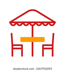 Umbrella icon duotone yellow red summer beach illustration vector element and symbol perfect.