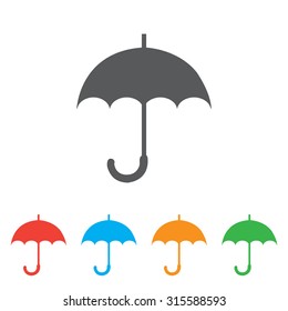 Umbrella icon. eps 10.  Round Button Collection.