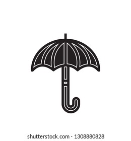 umbrella icon flat black