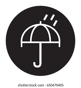 umbrella icon flat black