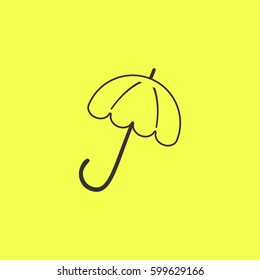 Umbrella icon flat. Black pictogram on white background. Vector illustration symbol and bonus button