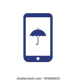 Umbrella Icon. Flat design.