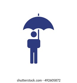 Umbrella Icon. Flat design.