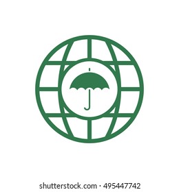 Umbrella Icon. Flat design.