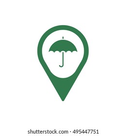 Umbrella Icon. Flat design.