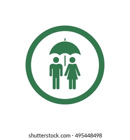 Umbrella Icon. Flat design.