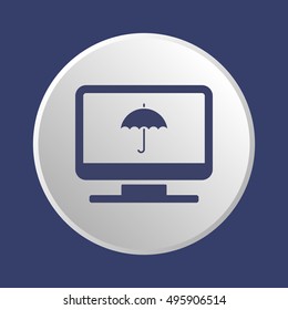 Umbrella Icon. Flat design.