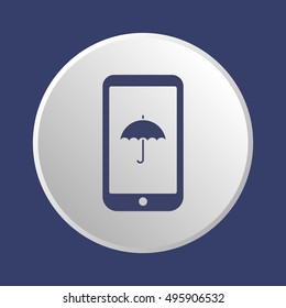 Umbrella Icon. Flat design.