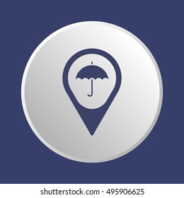 Umbrella Icon. Flat design.