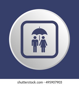 Umbrella Icon. Flat design.