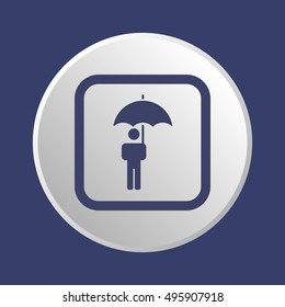 Umbrella Icon. Flat design.