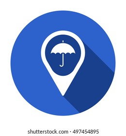 Umbrella Icon. Flat design.