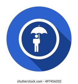 Umbrella Icon. Flat design.