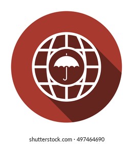 Umbrella Icon. Flat design.