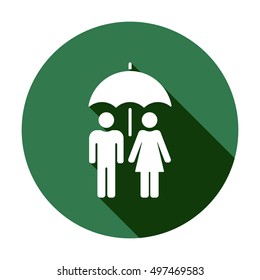 Umbrella Icon. Flat design.