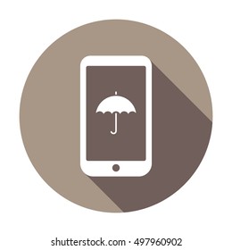 Umbrella Icon. Flat design.