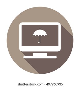 Umbrella Icon. Flat design.