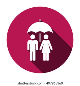 Umbrella Icon. Flat design.