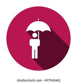 Umbrella Icon. Flat design.