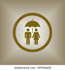 Umbrella Icon. Flat design.