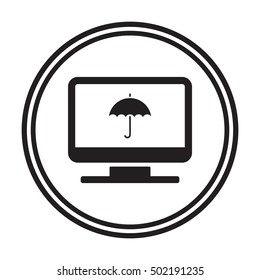 Umbrella Icon. Flat design.