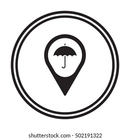 Umbrella Icon. Flat design.