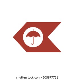 Umbrella Icon. Flat design.