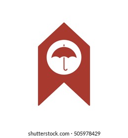 Umbrella Icon. Flat design.