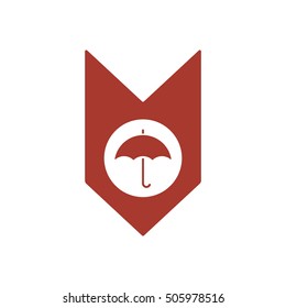 Umbrella Icon. Flat design.