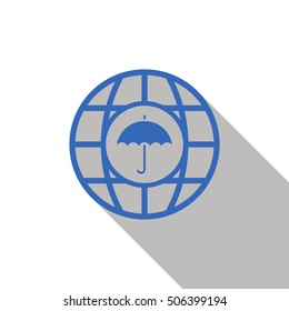 Umbrella Icon. Flat design.