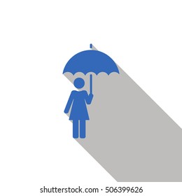 Umbrella Icon. Flat design.
