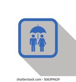 Umbrella Icon. Flat design.