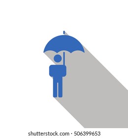 Umbrella Icon. Flat design.