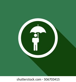 Umbrella Icon. Flat design.