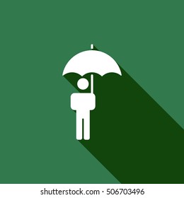 Umbrella Icon. Flat design.