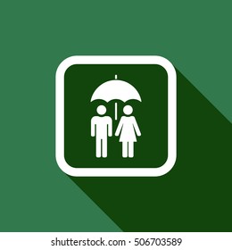 Umbrella Icon. Flat design.