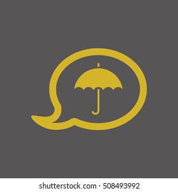Umbrella Icon. Flat design.