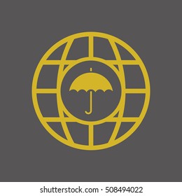 Umbrella Icon. Flat design.