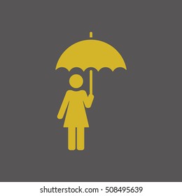 Umbrella Icon. Flat design.