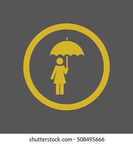 Umbrella Icon. Flat design.