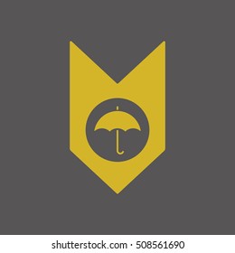 Umbrella Icon. Flat design.