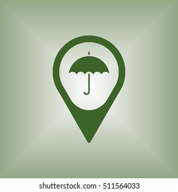 Umbrella Icon. Flat design.