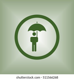 Umbrella Icon. Flat design.