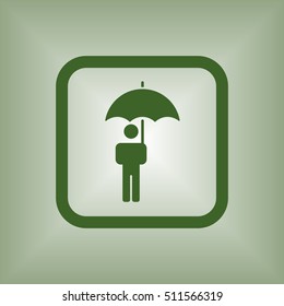 Umbrella Icon. Flat design.