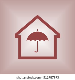 Umbrella Icon. Flat design.
