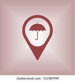 Umbrella Icon. Flat design.